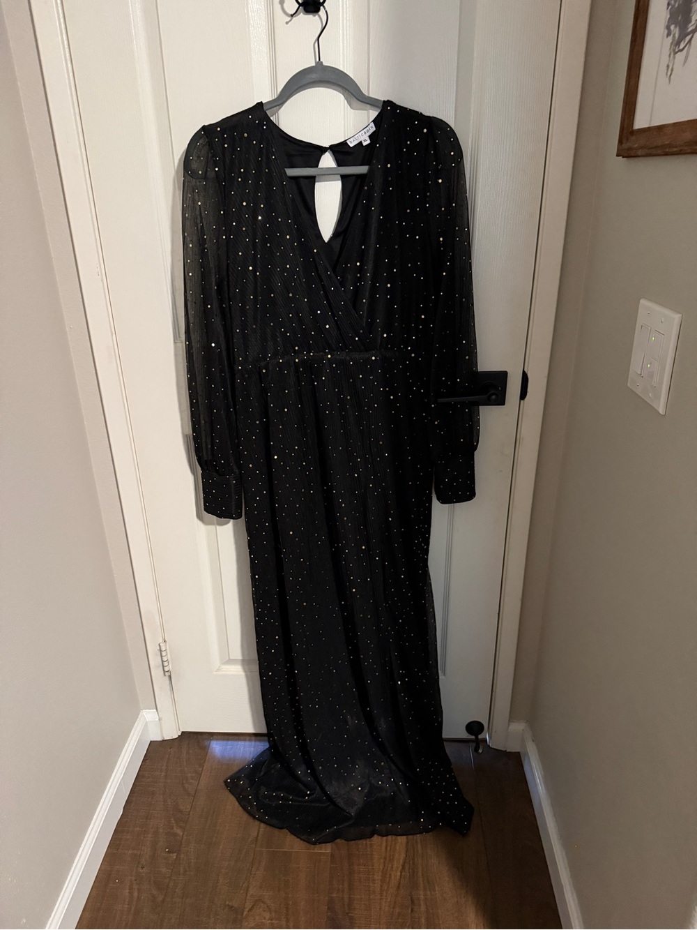 Baltic Born Abilgail Black Maxi Dress with Sparkling Dot Detail